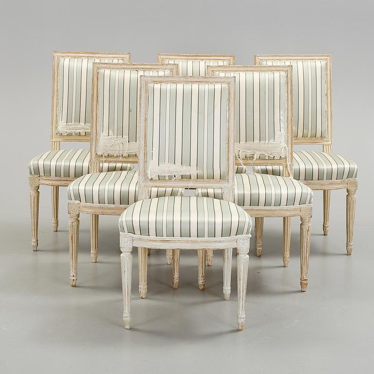 STOLAR, 6 st, gustaviansk stil, 1900-talets första hälft.