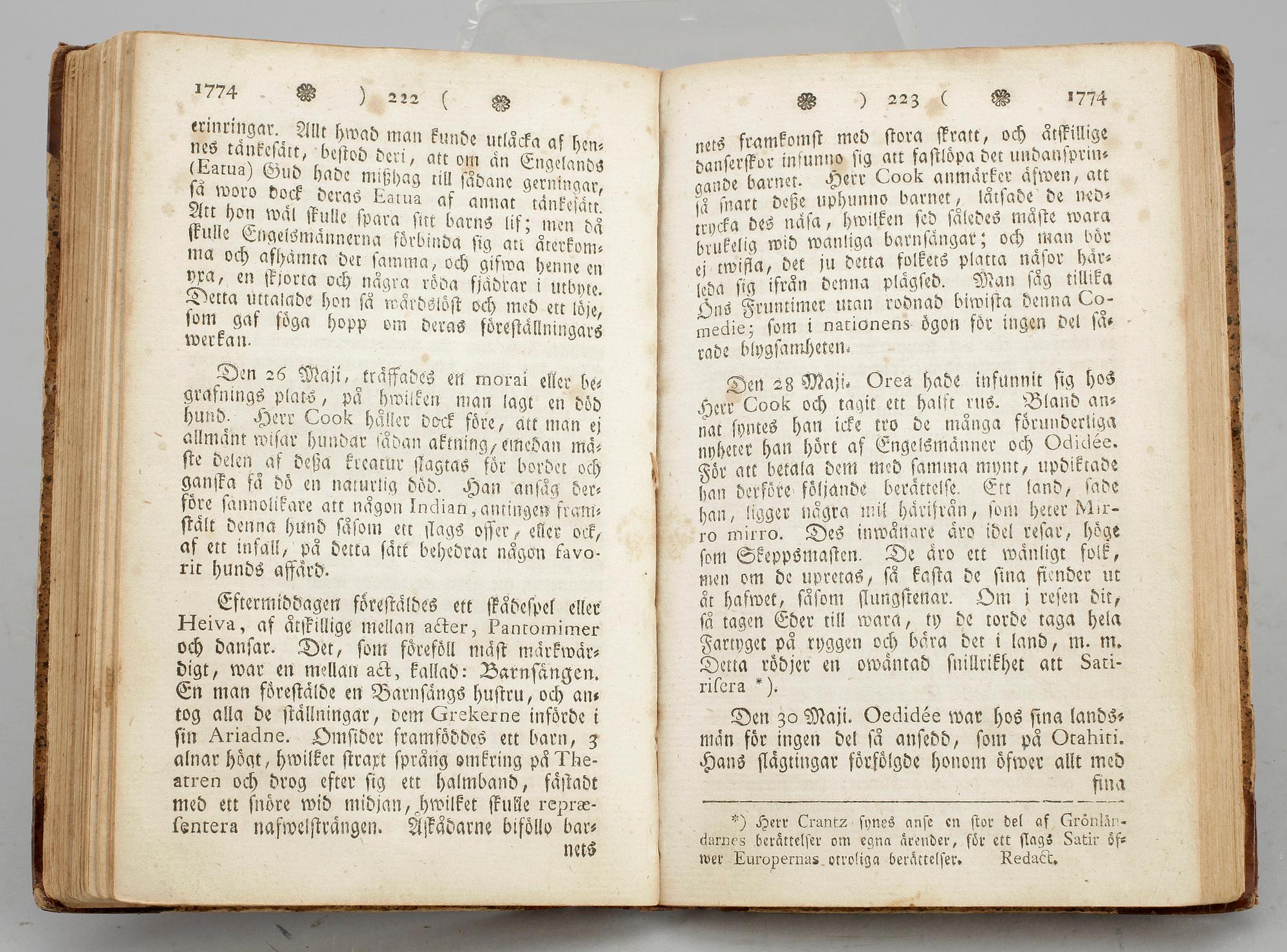 BOK, "Capitain Jacob Cooks andra resa", troligen Uppsala 1783.
