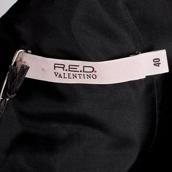 R.E.D. VALENTINO, a black silk chiffon dress.