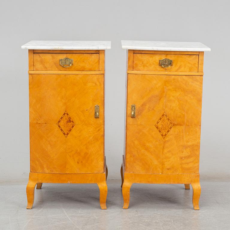 SÄNGBORD, ett par, 1900-talets första hälft.