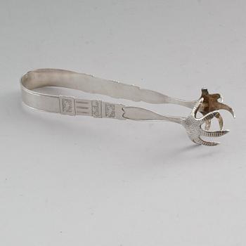 SOCKERTÅNG, silver, Carl Fredrik Seseman, Arboga 1810. Total vikt ca 44 g.