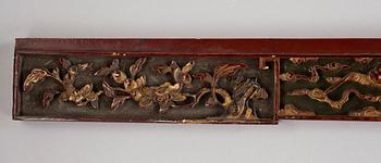 DÖRRÖVERSTYCKE, trä, Kina, 1900-talets början.