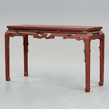 A Chinese lacquered table, Qing dynasty (1664-1912).