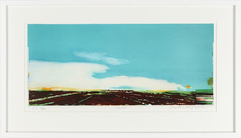 JOAKIM ALLGULANDER, "Land", litografi, signerat och numrerat provtryck, 18/19.
