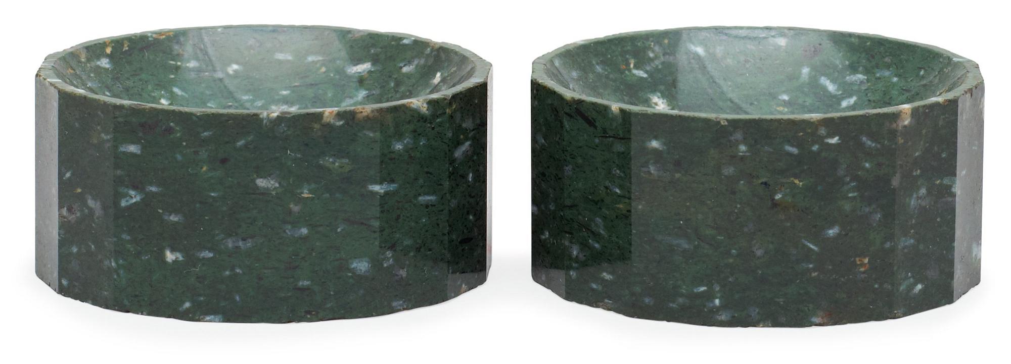 A pair of Swedish early 19th century porphyry salts.