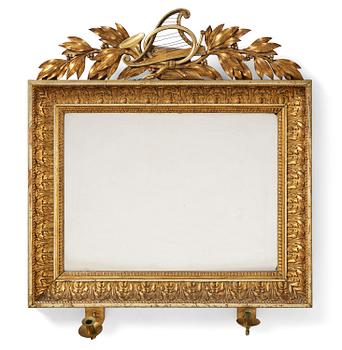 261. A two-branch Empire giltwood girandole mirror by P. G. Bylander (master in Gothenburg 1811-58).