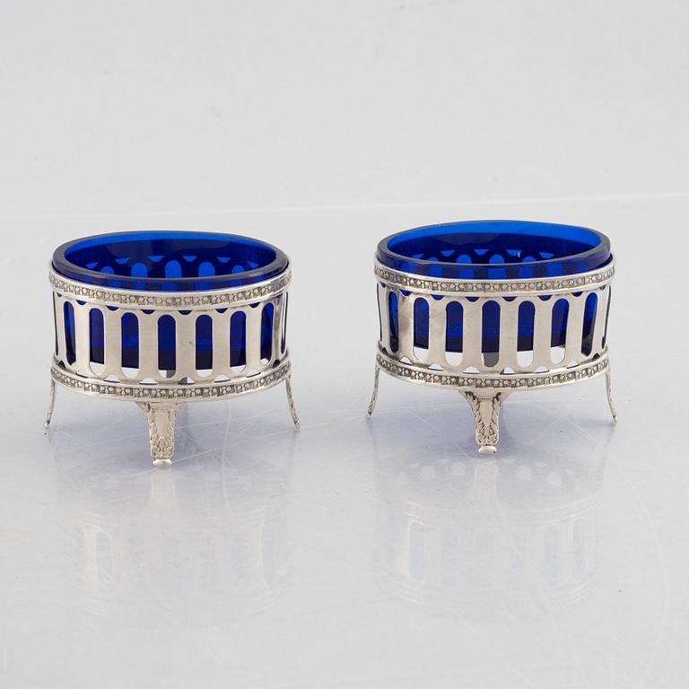 A pair of Swedish late Gustavian salt cellars, Erik Albrecht Körsner, Falun 1794.