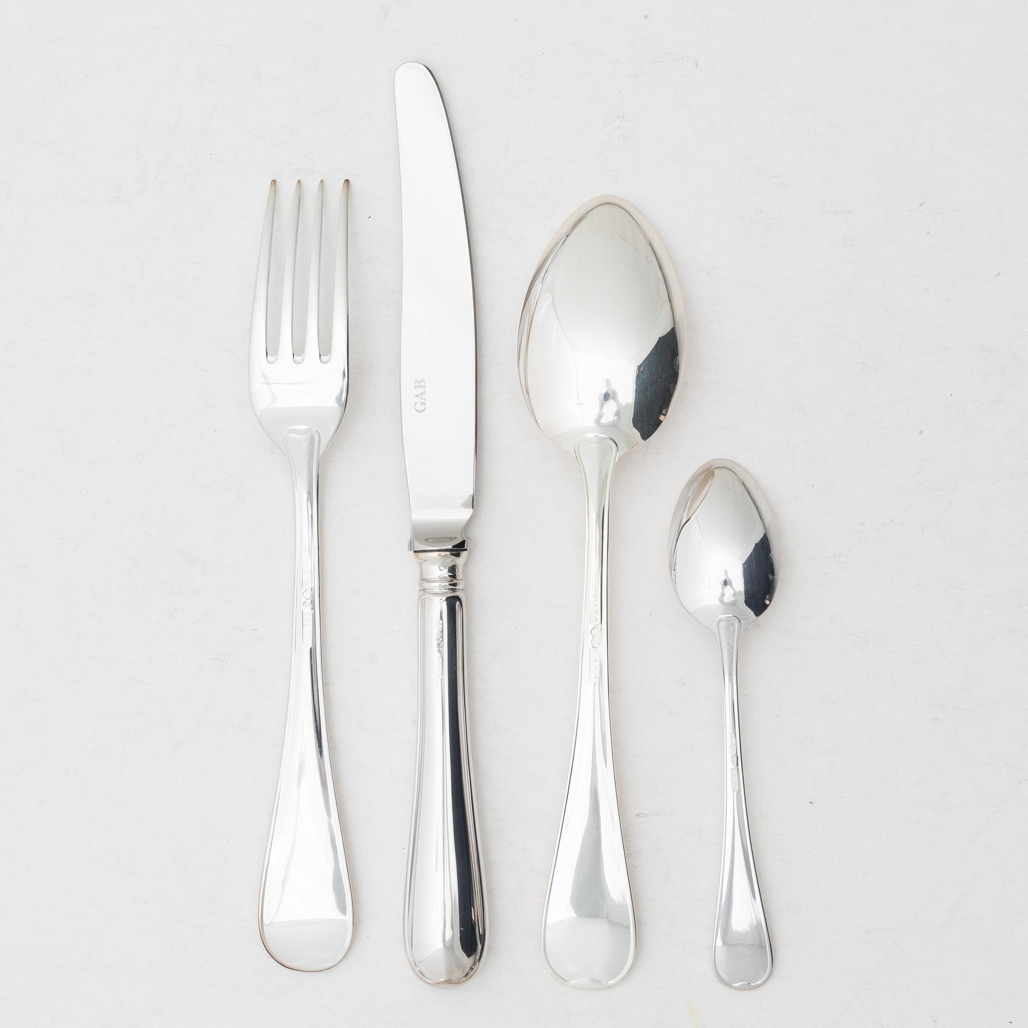A Swedish silver cutlery set, model "Svensk", GAB, Eskilstuna, some 2002 (64 pieces).