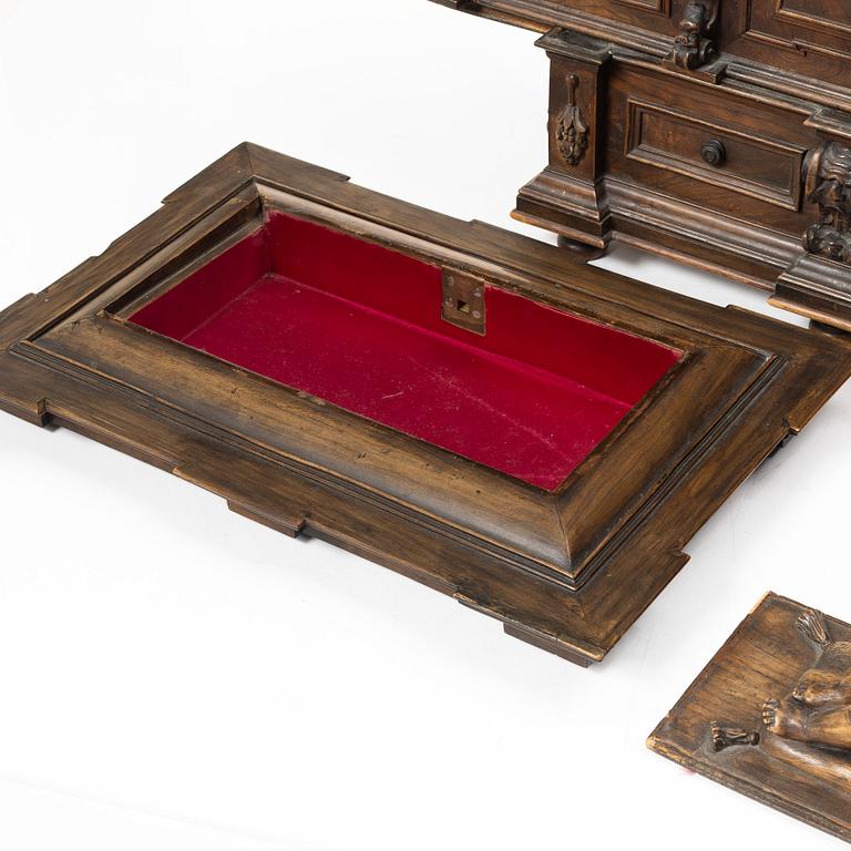 A Baroque style miniature cabinet, 19th century.