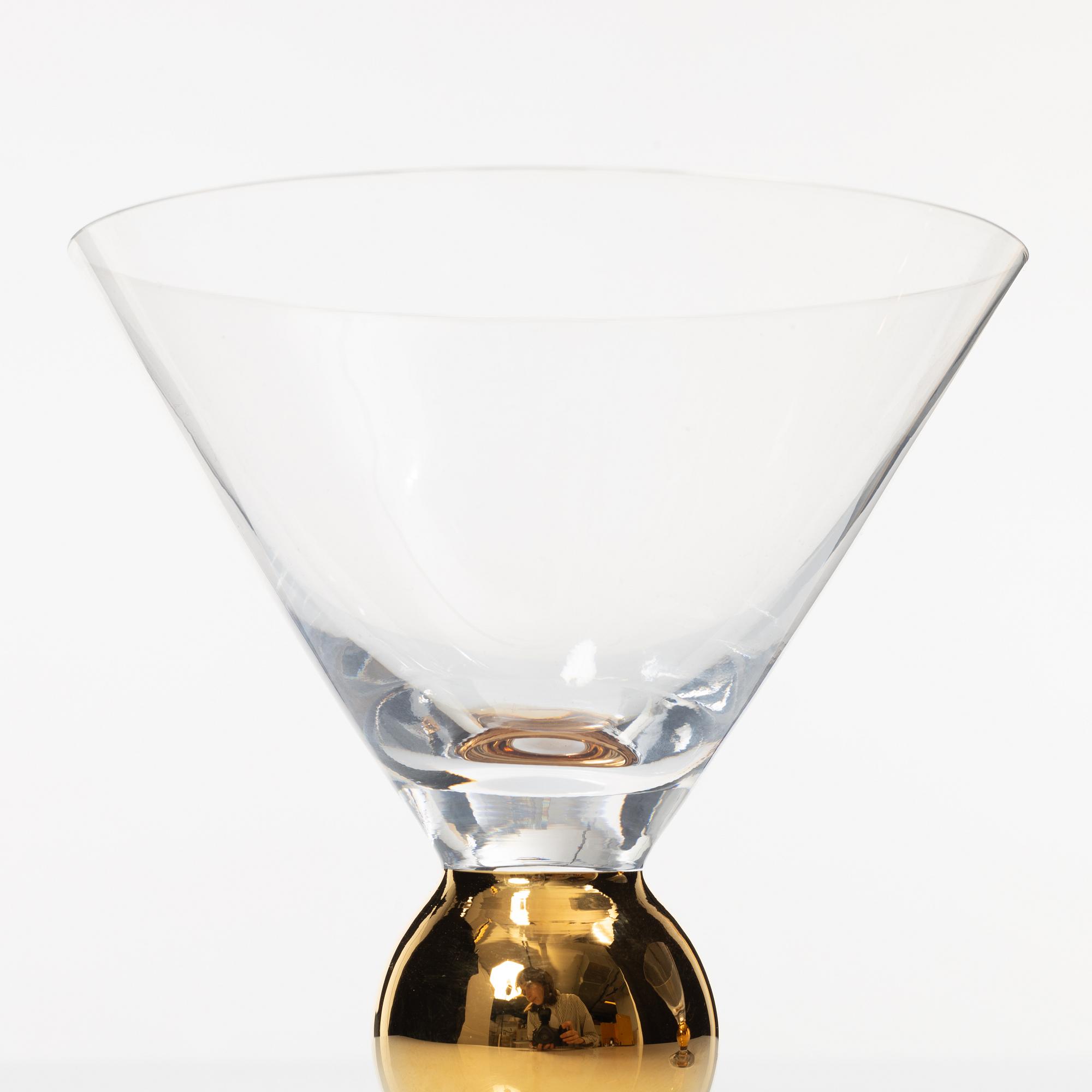 Gunnar Cyrén, Nobel, 5 martini glasses, Orrefors,