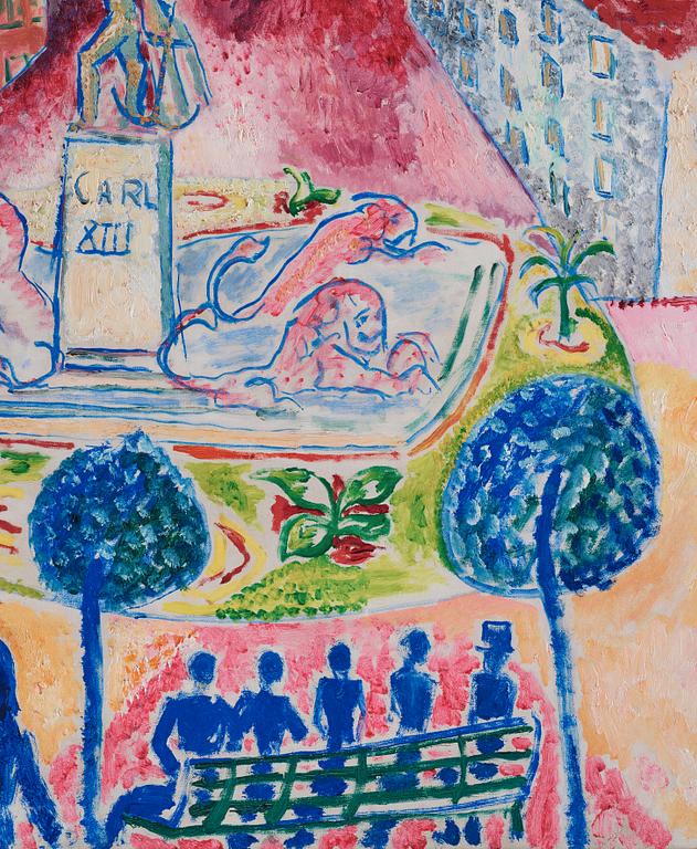Isaac Grünewald, "Kungsträdgården, i solgasset".
