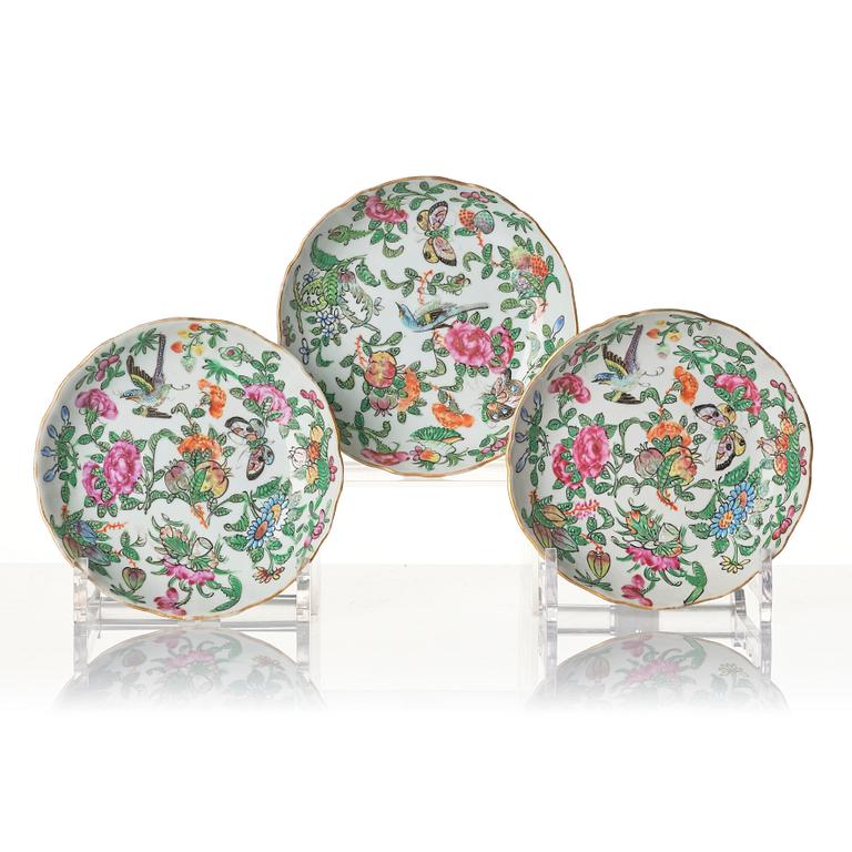 Parti, sex delar, porslin. Sen Qingdynasti/tidigt 1900-tal.