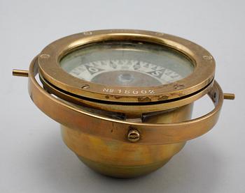 Two compasses by Lyth, Stockholm and J.E Lindbom, Lysekil, first half of the 20th century.