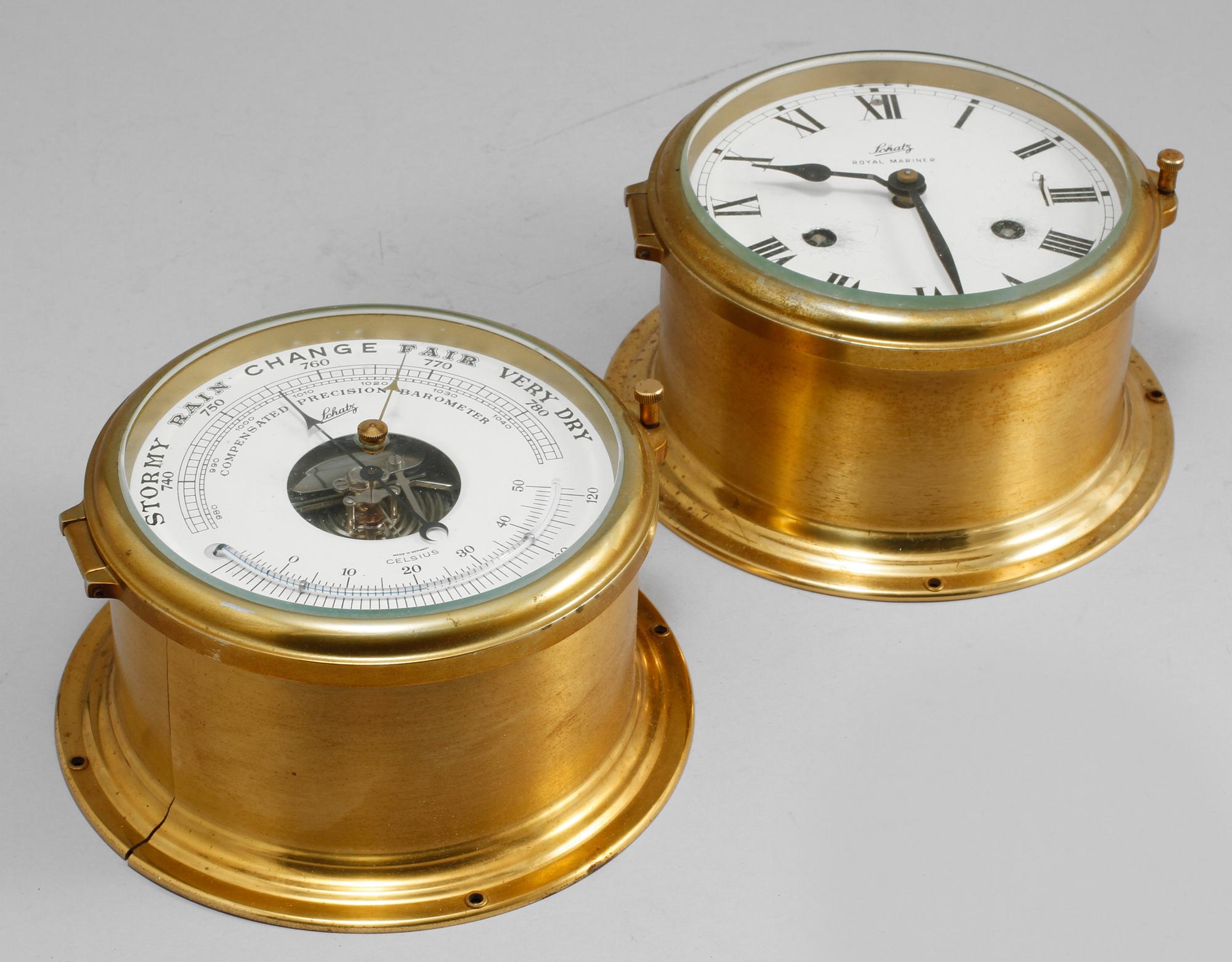 BAROMETER samt SKEPPSKLOCKA, Schatz, 1900-talets andra hälft.