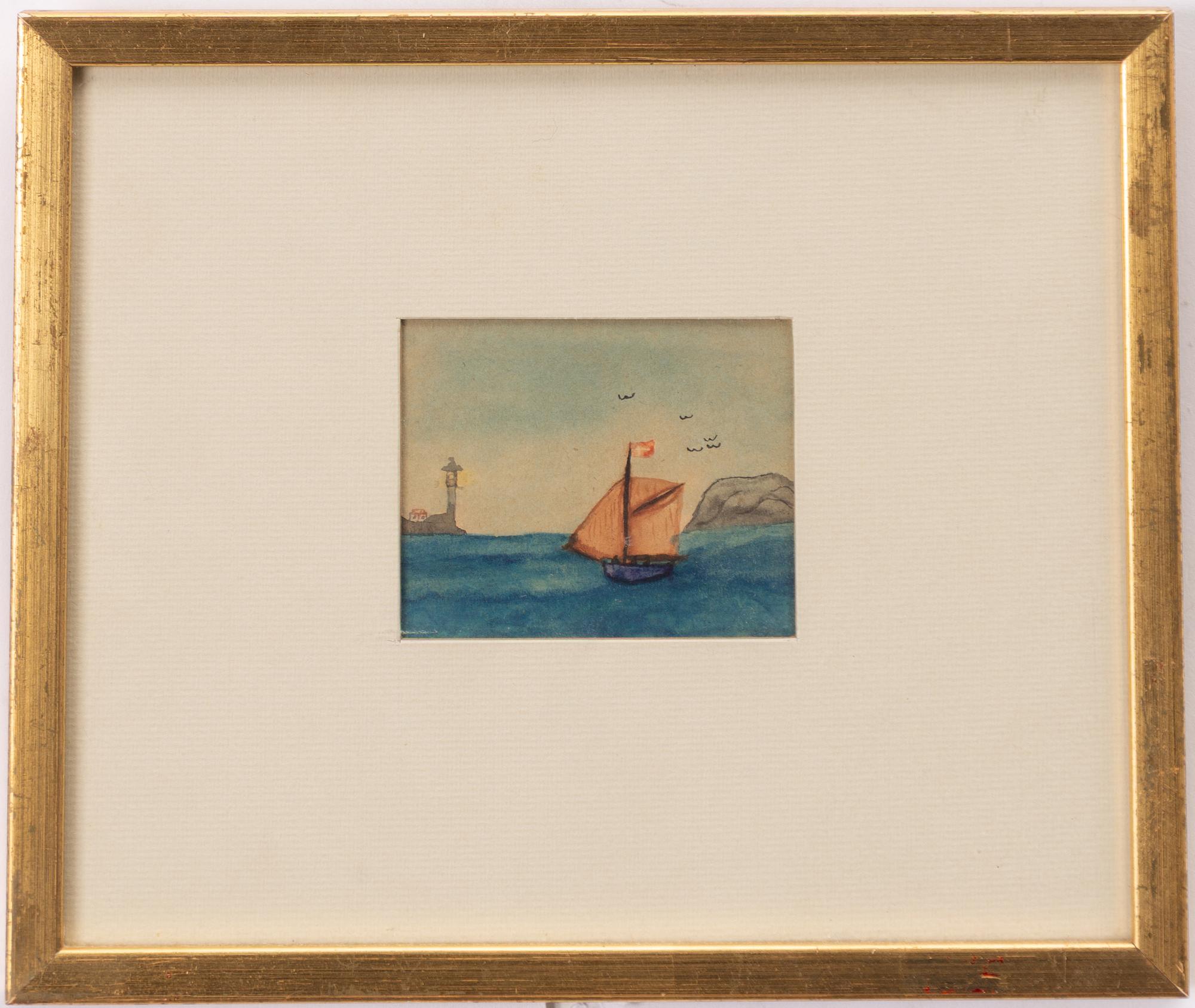 Ivar Arosenius, Sailing boat and lighthouse.
