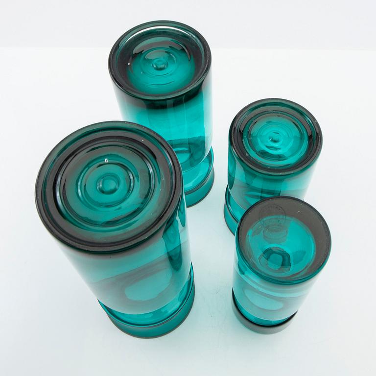 Tamara Aladin, vaser, 4 st, glas, Riihimäen Lasi, 1960/70-tal.