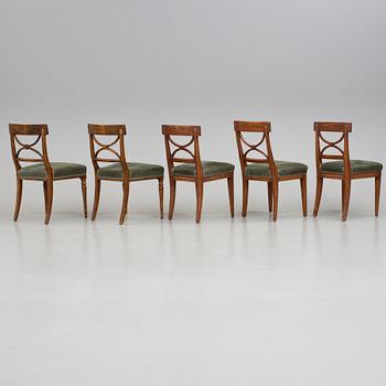 STOLAR 5 st, s k Belllmanstolar, 1800-tal.