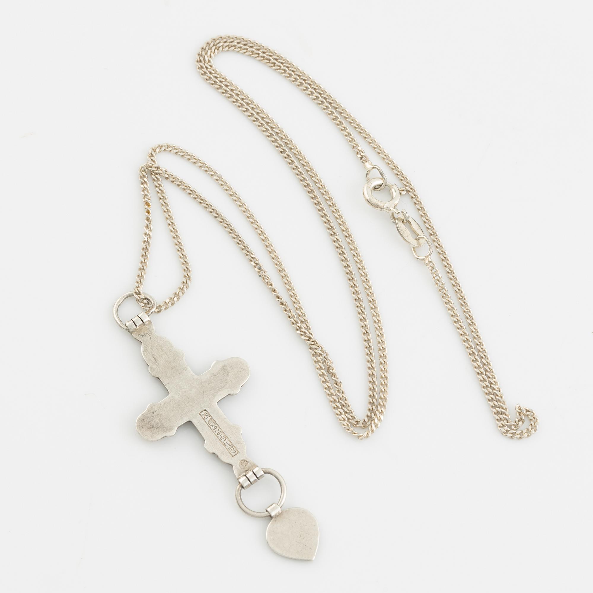 Hänge, Krucifix / Räisäläkorset av Germund Paaer, Kalevala, med kedja silver.