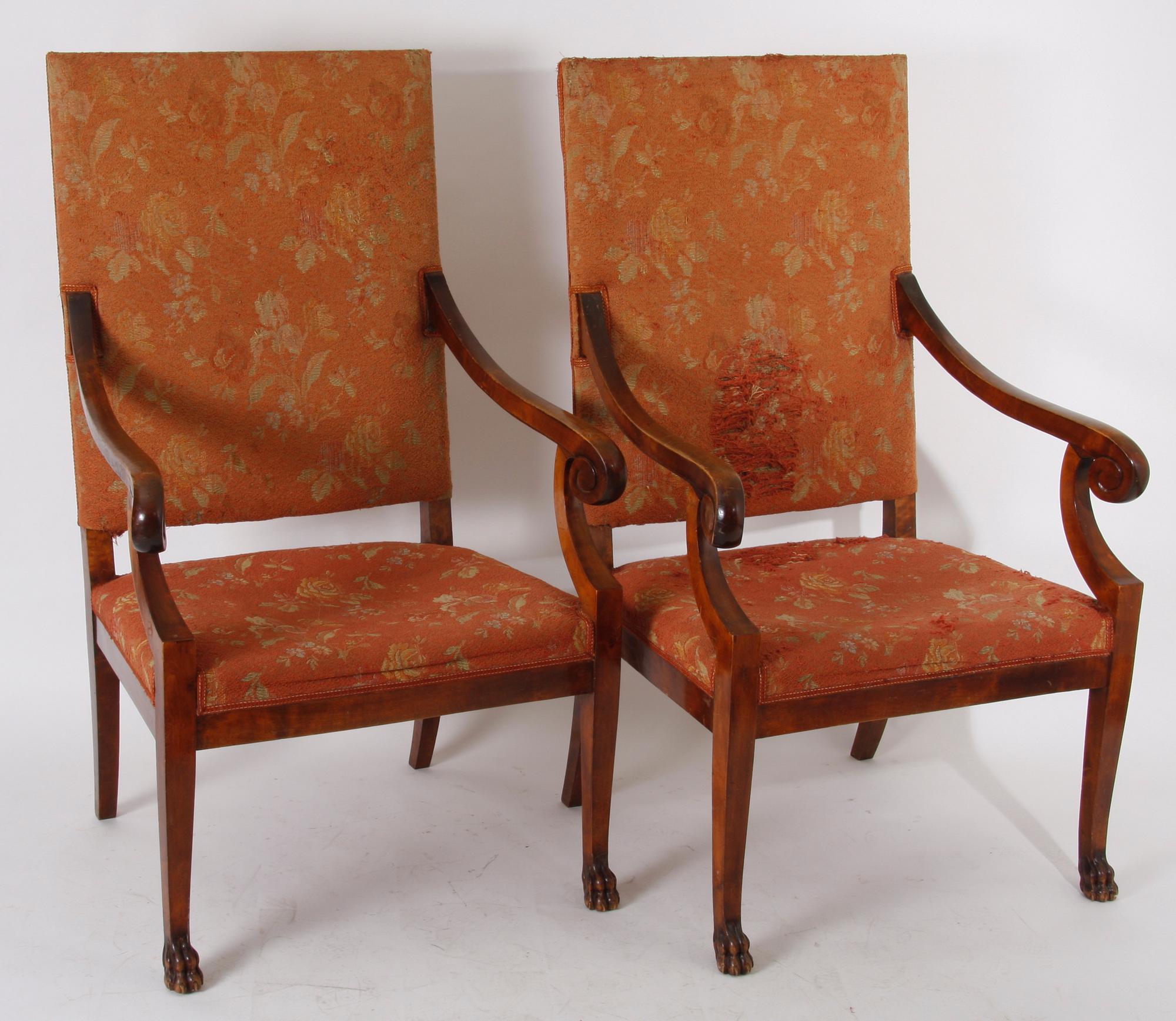 KARMSTOLAR, ett par, jugend, 1900-talets första hälft.