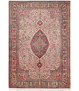 A silk Quum rug, c. 220 x 135 cm.