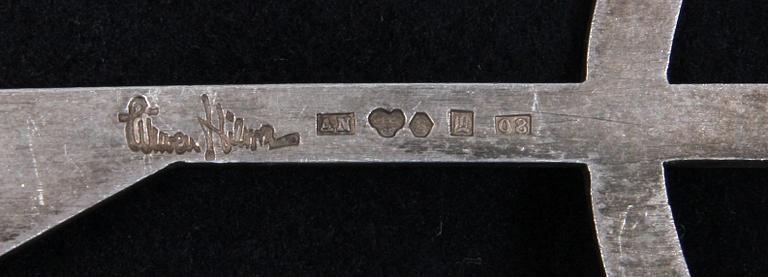 MONOGRAMBROSCH, silver, Wiwen Nilsson, 1940.