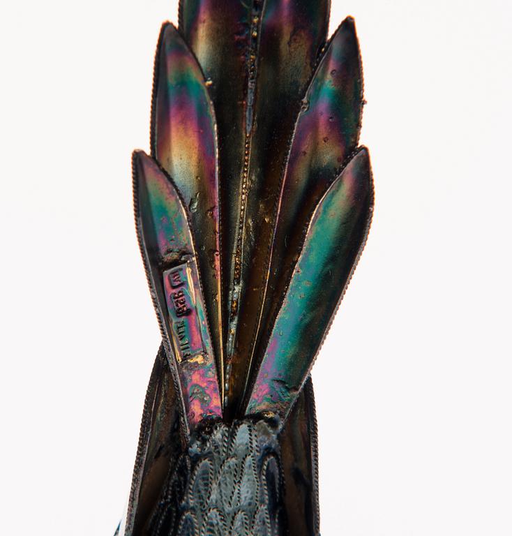 FIGURINER, 2 st, silver och emalj, Kina 1900-talets slut.