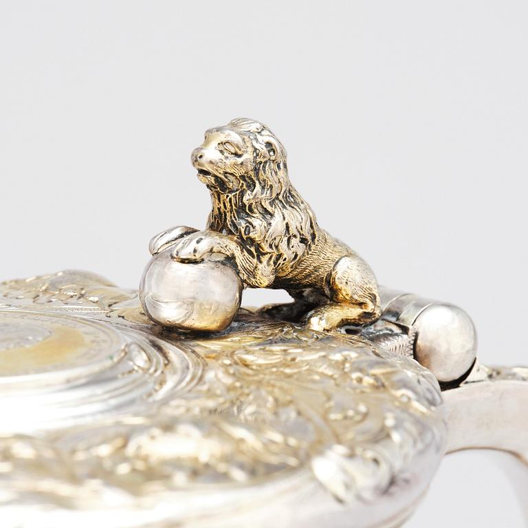 A Swedish Baroque parcel-gilt silver tankard, mark of Baltzar Ekeström, Halmstad 1768.