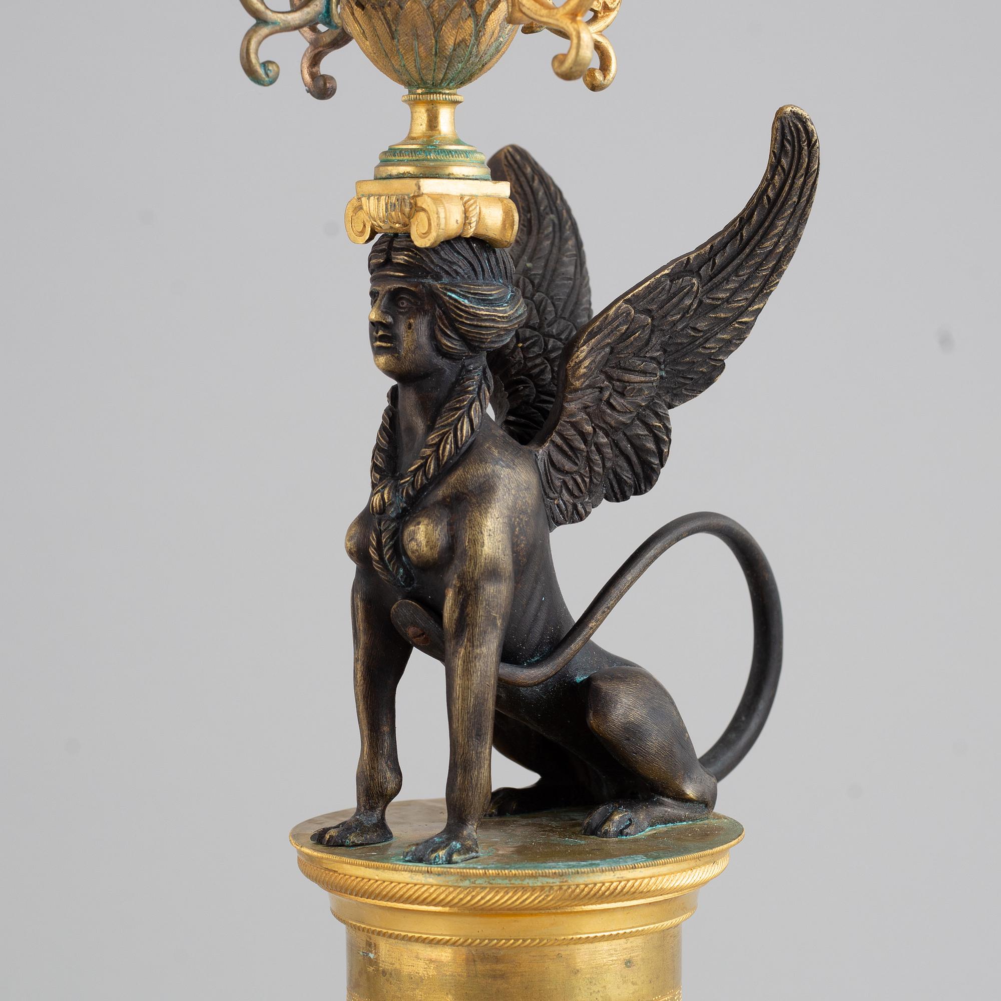 A presumably russian empire candelabra, 19th century.