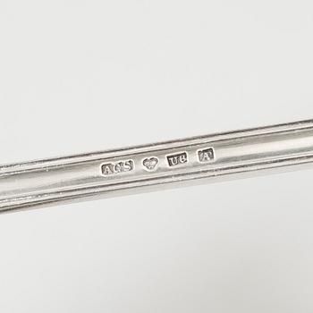 Two Swedish silver tea strainers, mark of A.G. Sundberg, Västerås 1898 and J.A. Öberg, Hudiksvall 1927.