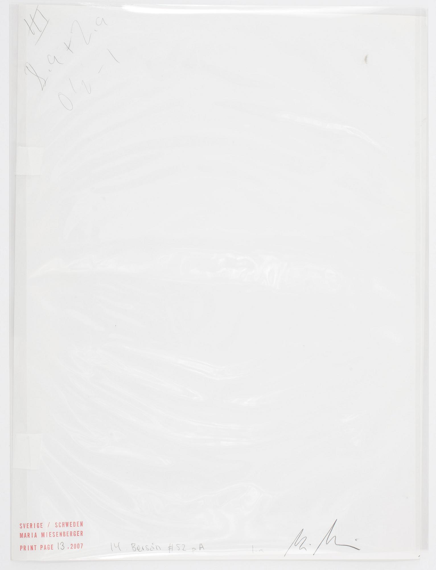 MARIA MIESENBERGER, fotobok samt silvergelatinfotografi, sign, numr 52, unik version.