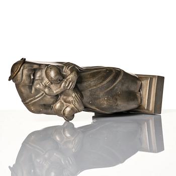 Thorwald Alef, a pewter sculpture "The Madonna with Child", model "1137", Firma Svenskt Tenn, Stockholm 1929.