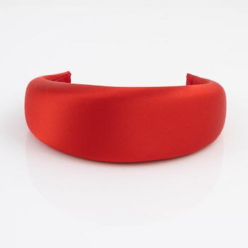 Prada, A red satin headband.