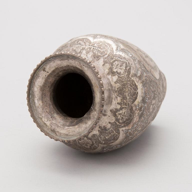 A Persian silver vase, around mid-20th Century.