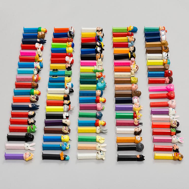 100 PEZ dispensers, USA 20th century.