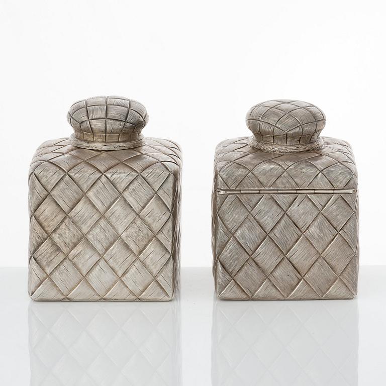 Teservis, trompe l'oeil, 8 delar, silver, av Vasiliy Ivanov, S:t Petersburg 1895.