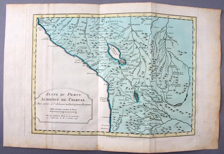 KARTA, Peru, d'Anville 1773.