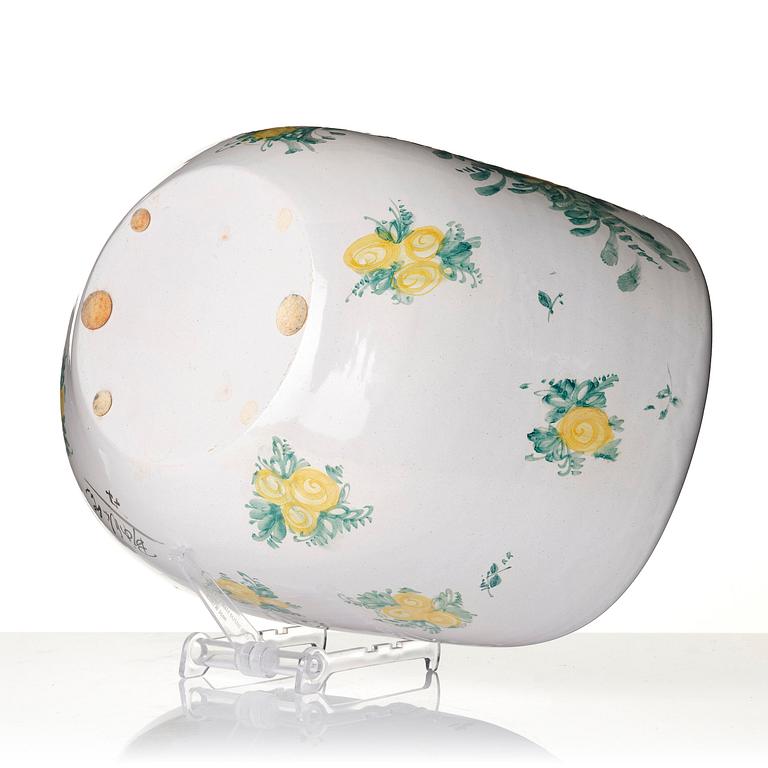 Björn Wiinblad, stor skål, glaserad keramik, Danmark, daterad 1977.