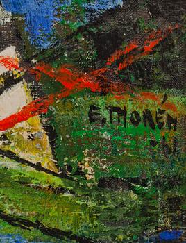 ESAIAS THORÉN, oljemålning på pannå, signerad och daterad -61.