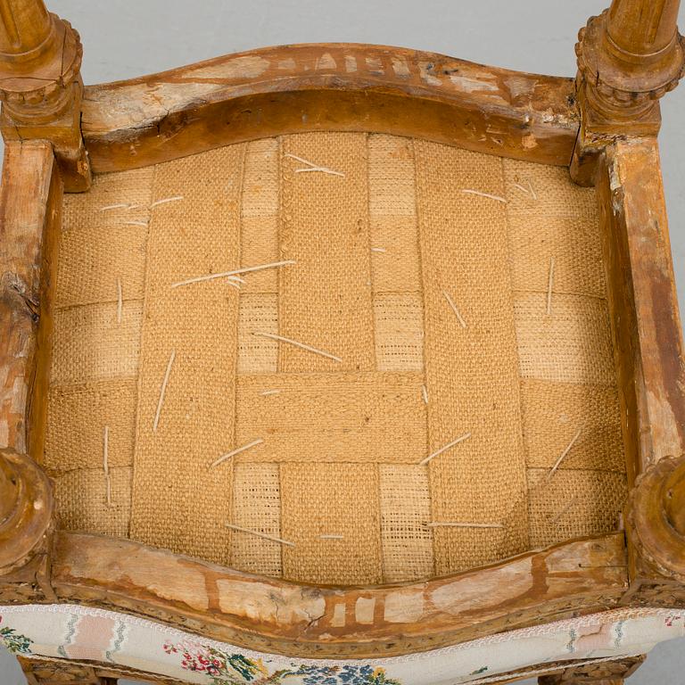 TABURETTER, ett par, ett par, märkta OES, Olof Ericsson, Strekered, Lindome, (1754-1808).