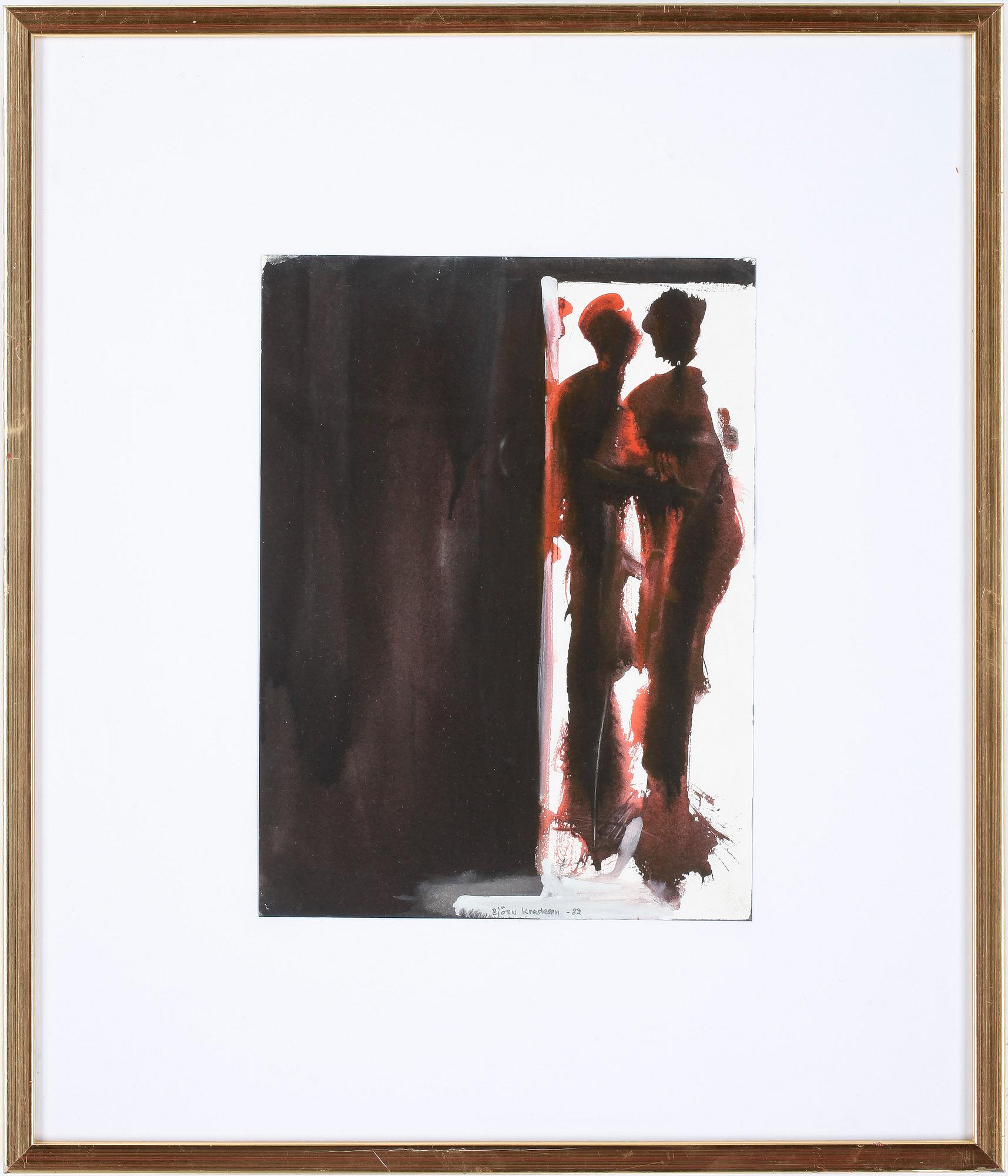 BJÖRN KRESTESEN, gouache på papper, signerad och daterad -82.