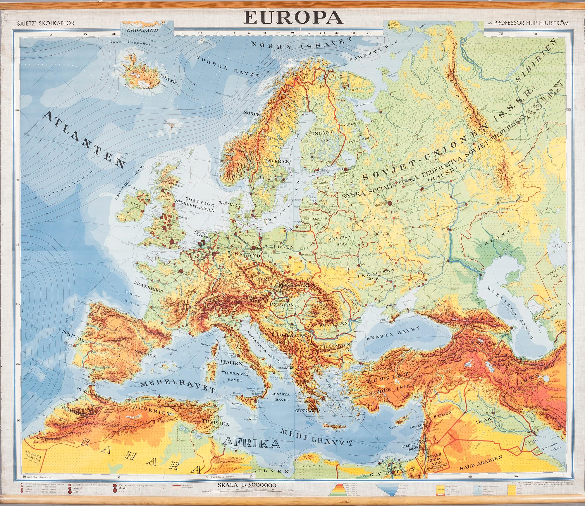 SKOLKARTA, "Europa", 1900-talets andra hälft.