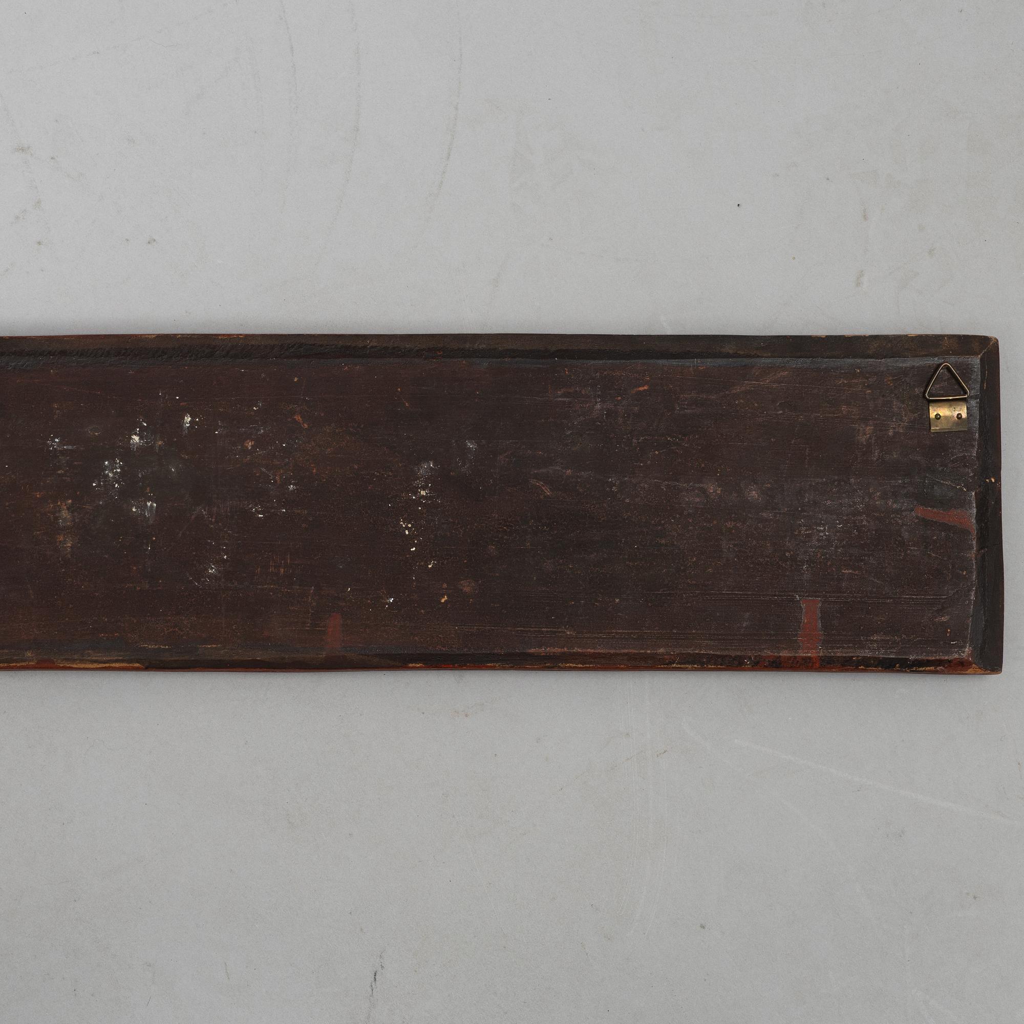 A group of three Chinese wooden panels, late Qing dynasty / around 1900.