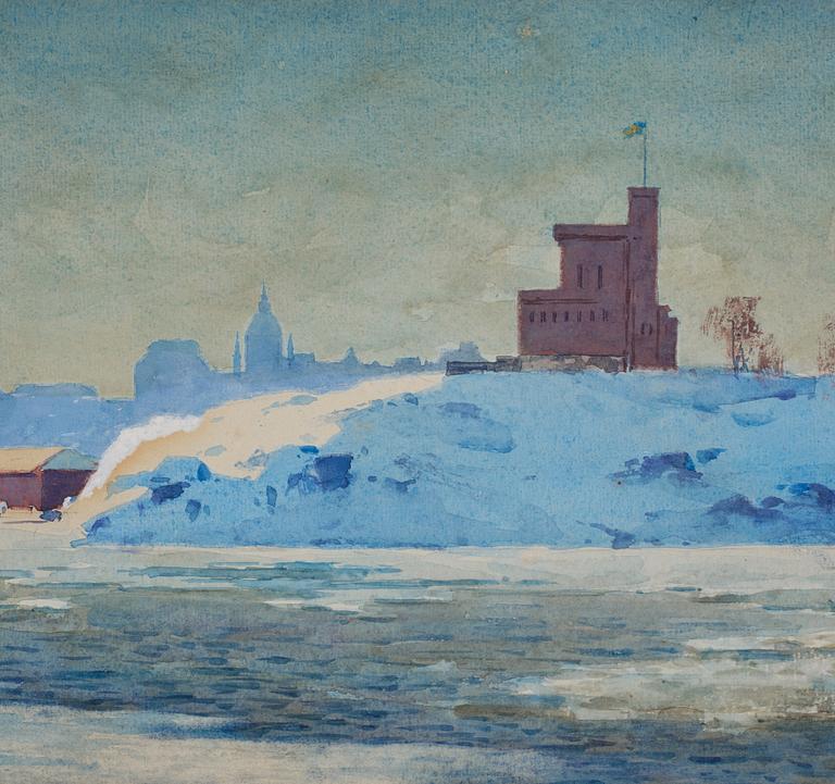 Hjalmar Falk, "Kastellholmen i vintersol".