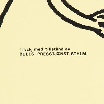 AFFISCHER, 6 stycken, Tove Jansson, Bulls Presstjänst, Stockholm, 1960-tal.
