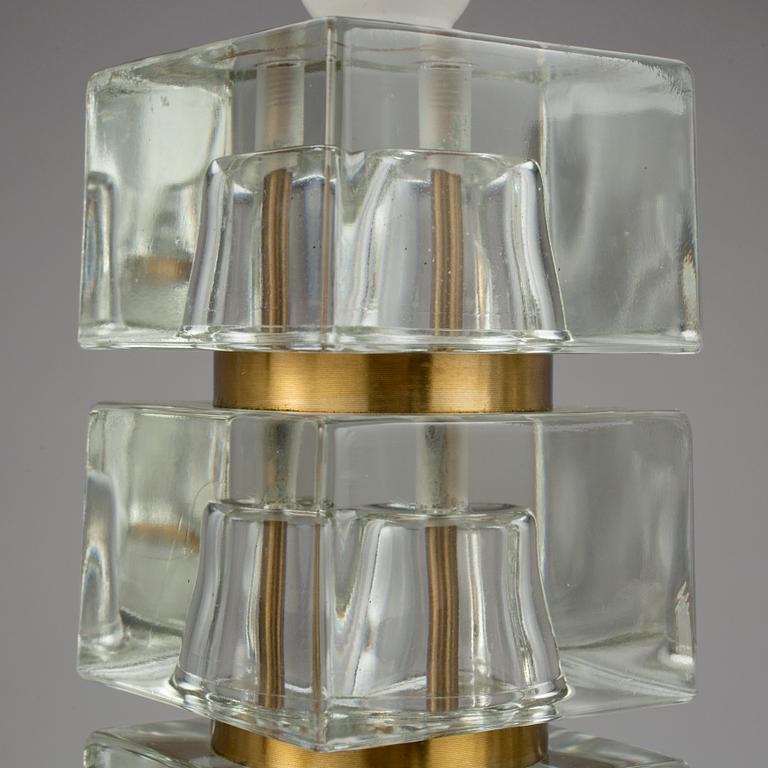 BORDSLAMPOR, 2 st, glas. 1960-tal. Möjligen Carl Fagerlund.