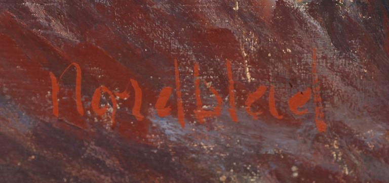 GÖSTA NORDBLAD, olja på pannå, signerad.