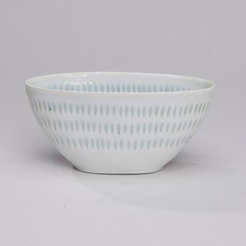 KAFFE-, TE- och MOCCASERVIS, 22 delar, risporslin, Friedl Holzer-Kjellberg, signerade i godset F.H.Kj. Arabia Finland.