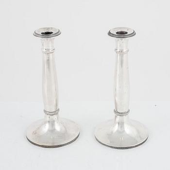 A Pair of Austrian Silver Candlesticks, Vienna mid 19th century.