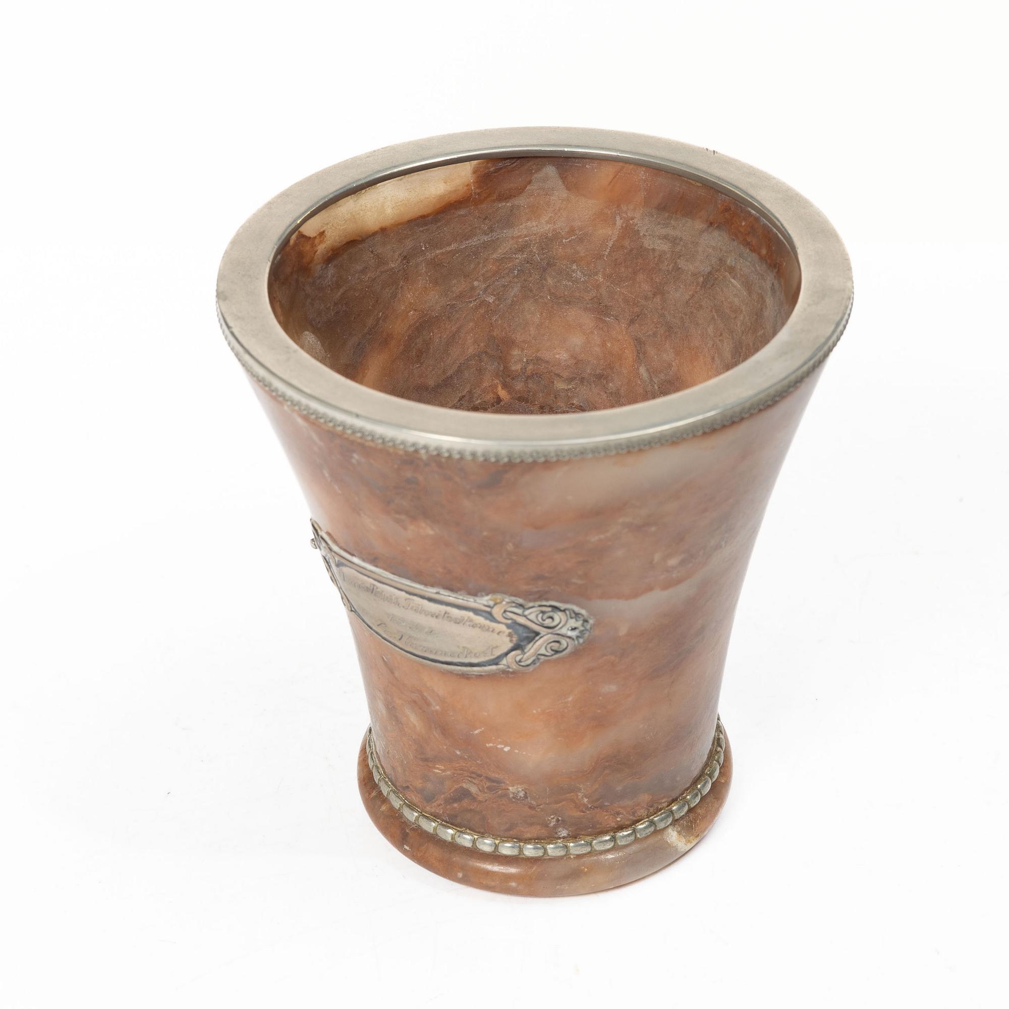 Prize cup, third place in hammer throw, 1930.
