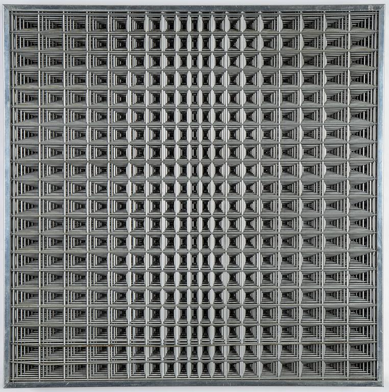 Bertil Herlow Svensson, wall sculpture, aluminum, verso dated -66.